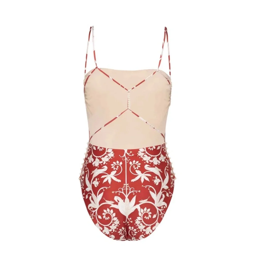 Agua By Agua Bendita Ceramica Maiz Hand Embroidered Swimsuit / Bodysuit …